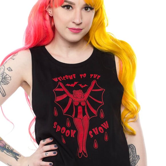 Sourpuss Tops - Welcome to the Spook Show Muscle Tank Sourpuss
